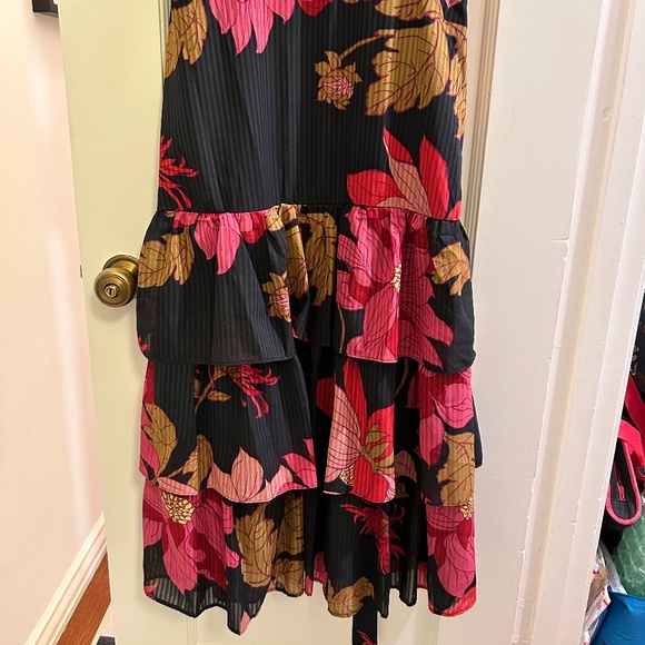 Taylor Layered Ruffles Floral Midi Dress - Size 10 - Picture 3 of 6